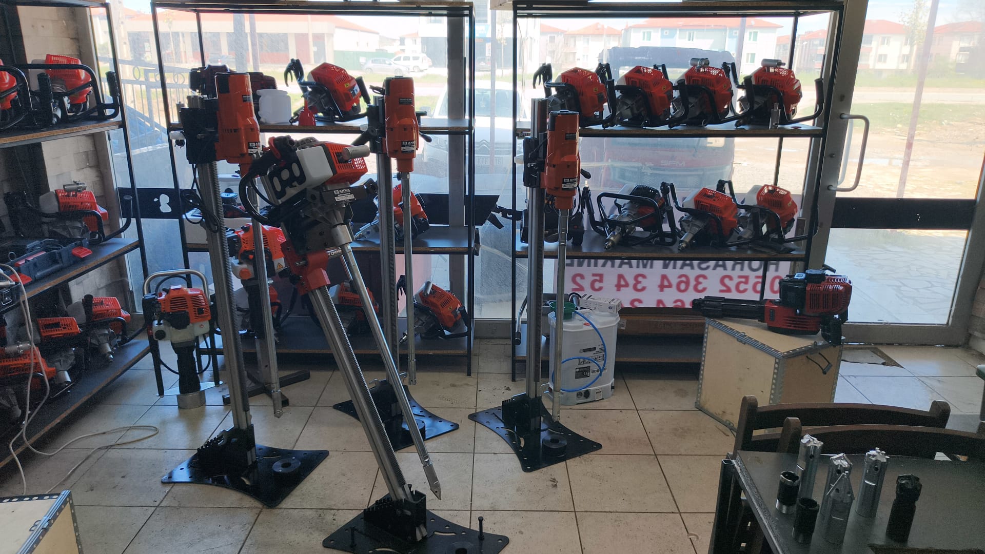 Benzinli Açılı Ayaklı Sehpalı Profosyonel Karot El Sondaj Makinesi - Anka Hilti Karot